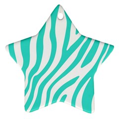 Blue Zebra Vibes Animal Print   Ornament (star) by ConteMonfrey