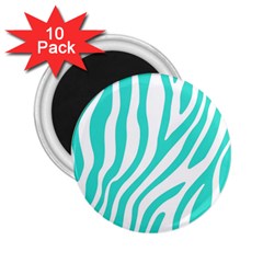 Blue Zebra Vibes Animal Print   2 25  Magnets (10 Pack)  by ConteMonfrey