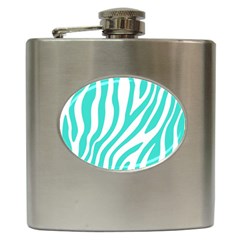 Blue Zebra Vibes Animal Print   Hip Flask (6 Oz) by ConteMonfrey