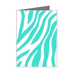 Blue Zebra Vibes Animal Print   Mini Greeting Card