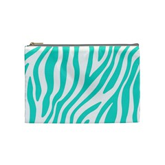 Blue Zebra Vibes Animal Print   Cosmetic Bag (medium) by ConteMonfrey