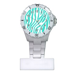 Blue Zebra Vibes Animal Print   Plastic Nurses Watch by ConteMonfrey