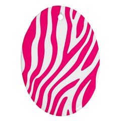 Pink Fucsia Zebra Vibes Animal Print Ornament (oval) by ConteMonfrey