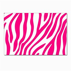 Pink Fucsia Zebra Vibes Animal Print Postcards 5  X 7  (pkg Of 10) by ConteMonfrey