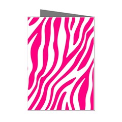 Pink Fucsia Zebra Vibes Animal Print Mini Greeting Cards (pkg Of 8)