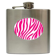 Pink Fucsia Zebra Vibes Animal Print Hip Flask (6 Oz) by ConteMonfrey
