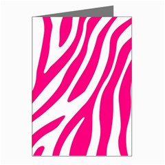 Pink Fucsia Zebra Vibes Animal Print Greeting Cards (pkg Of 8)