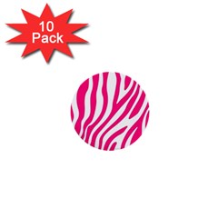 Pink Fucsia Zebra Vibes Animal Print 1  Mini Buttons (10 Pack)  by ConteMonfrey