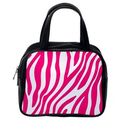 Pink Fucsia Zebra Vibes Animal Print Classic Handbag (one Side) by ConteMonfrey