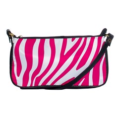 Pink Fucsia Zebra Vibes Animal Print Shoulder Clutch Bag by ConteMonfrey