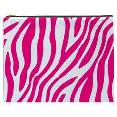 Pink Fucsia Zebra Vibes Animal Print Cosmetic Bag (xxxl) by ConteMonfrey