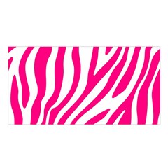 Pink Fucsia Zebra Vibes Animal Print Satin Shawl 45  X 80  by ConteMonfrey