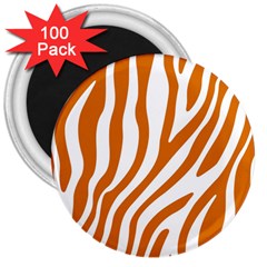 Orange Zebra Vibes Animal Print   3  Magnets (100 Pack) by ConteMonfrey