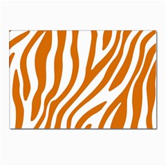 Orange Zebra Vibes Animal Print   Postcards 5  X 7  (pkg Of 10) by ConteMonfrey