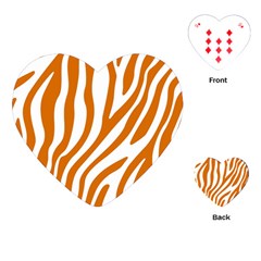 Orange Zebra Vibes Animal Print   Playing Cards Single Design (heart) by ConteMonfrey