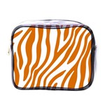 Orange Zebra Vibes Animal Print   Mini Toiletries Bag (One Side) Front