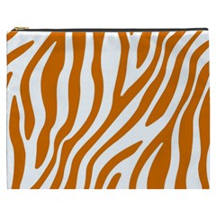 Orange Zebra Vibes Animal Print   Cosmetic Bag (xxxl) by ConteMonfrey