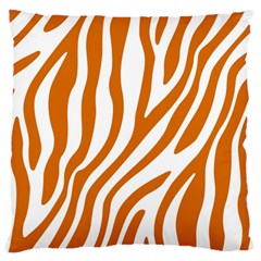 Orange Zebra Vibes Animal Print   Large Premium Plush Fleece Cushion Case (one Side) by ConteMonfrey