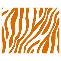 Orange Zebra Vibes Animal Print   Two Sides Premium Plush Fleece Blanket (medium) by ConteMonfrey