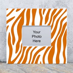 Orange Zebra Vibes Animal Print   White Wall Photo Frame 5  X 7  by ConteMonfrey