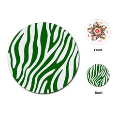 Dark Green Zebra Vibes Animal Print Playing Cards Single Design (round) by ConteMonfrey