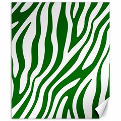 Dark Green Zebra Vibes Animal Print Canvas 8  X 10  by ConteMonfrey