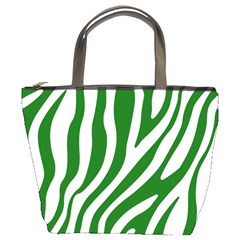 Dark Green Zebra Vibes Animal Print Bucket Bag by ConteMonfrey