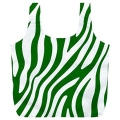 Dark Green Zebra Vibes Animal Print Full Print Recycle Bag (xl) by ConteMonfrey