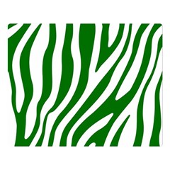 Dark Green Zebra Vibes Animal Print Premium Plush Fleece Blanket (large)