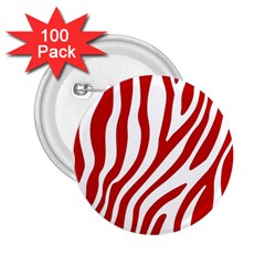 Red Zebra Vibes Animal Print  2 25  Buttons (100 Pack)  by ConteMonfrey