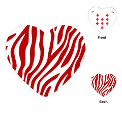Red Zebra Vibes Animal Print  Playing Cards Single Design (heart)