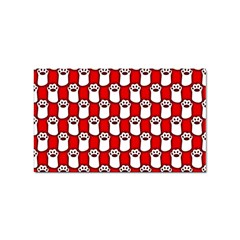 Red And White cat Paws Sticker (Rectangular)