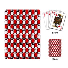 Red And White Cat Paws Playing Cards Single Design (rectangle) by ConteMonfrey