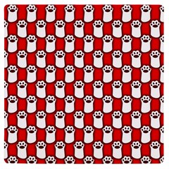 Red And White Cat Paws Uv Print Square Tile Coaster  by ConteMonfrey