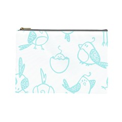 Birds Seamless Pattern Blue Cosmetic Bag (large) by ConteMonfrey