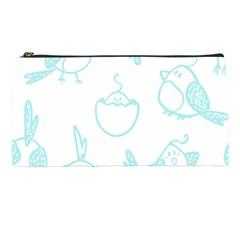 Birds Seamless Pattern Blue Pencil Case by ConteMonfrey