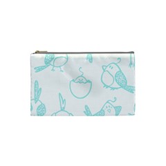 Birds Seamless Pattern Blue Cosmetic Bag (small) by ConteMonfrey