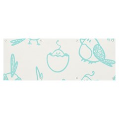 Birds Seamless Pattern Blue Banner And Sign 8  X 3 