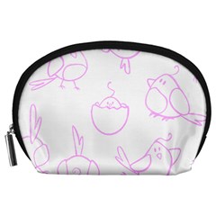 Birds Seamless Pattern Purple Accessory Pouch (large) by ConteMonfrey