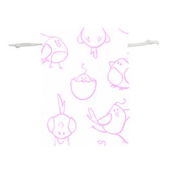 Birds Seamless Pattern Purple Lightweight Drawstring Pouch (l) by ConteMonfrey
