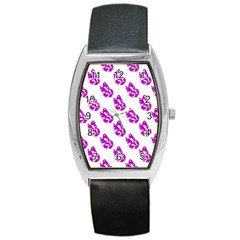 Purple Butterflies On Their Own Way  Barrel Style Metal Watch by ConteMonfrey