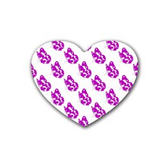 Purple Butterflies On Their Own Way  Rubber Coaster (heart) by ConteMonfrey