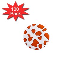 Orange Cow Dots 1  Mini Magnets (100 pack) 