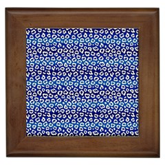 Animal Print - Blue - Leopard Jaguar Dots Small  Framed Tile by ConteMonfrey