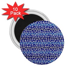 Animal Print - Blue - Leopard Jaguar Dots Small  2 25  Magnets (10 Pack)  by ConteMonfrey