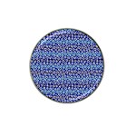 Animal Print - Blue - Leopard Jaguar Dots Small  Hat Clip Ball Marker (4 pack) Front