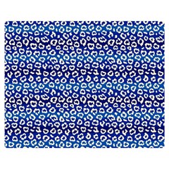 Animal Print - Blue - Leopard Jaguar Dots Small  Two Sides Premium Plush Fleece Blanket (medium) by ConteMonfrey