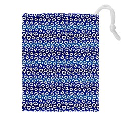 Animal Print - Blue - Leopard Jaguar Dots Small  Drawstring Pouch (5xl)