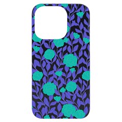 Green Flowers On The Wall Iphone 14 Pro Black Uv Print Case