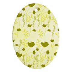 Yellow Classy Tulips  Oval Ornament (two Sides)
